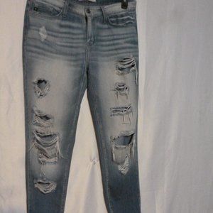 KANCAN Signature  Mid-Rise Jeans  w/ Destruction